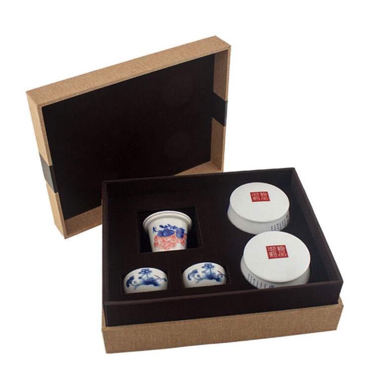 tea leaves gift box packaging with lid and base