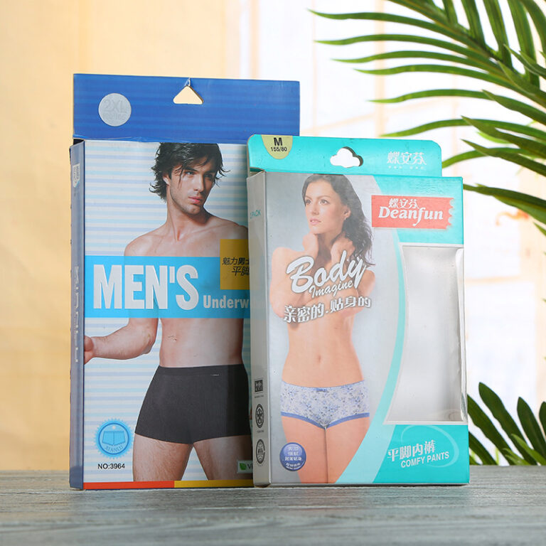 men underwear paper box with hanging tab