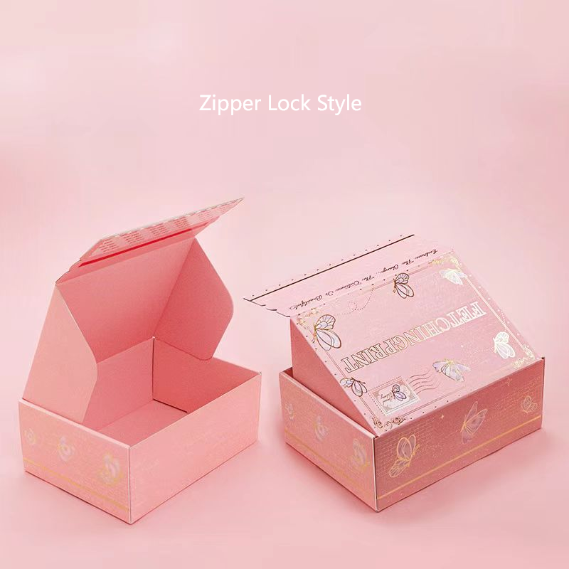 shipping mailer box with zipper